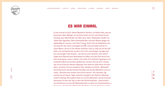 Geschichtenwerkstatt Webseite