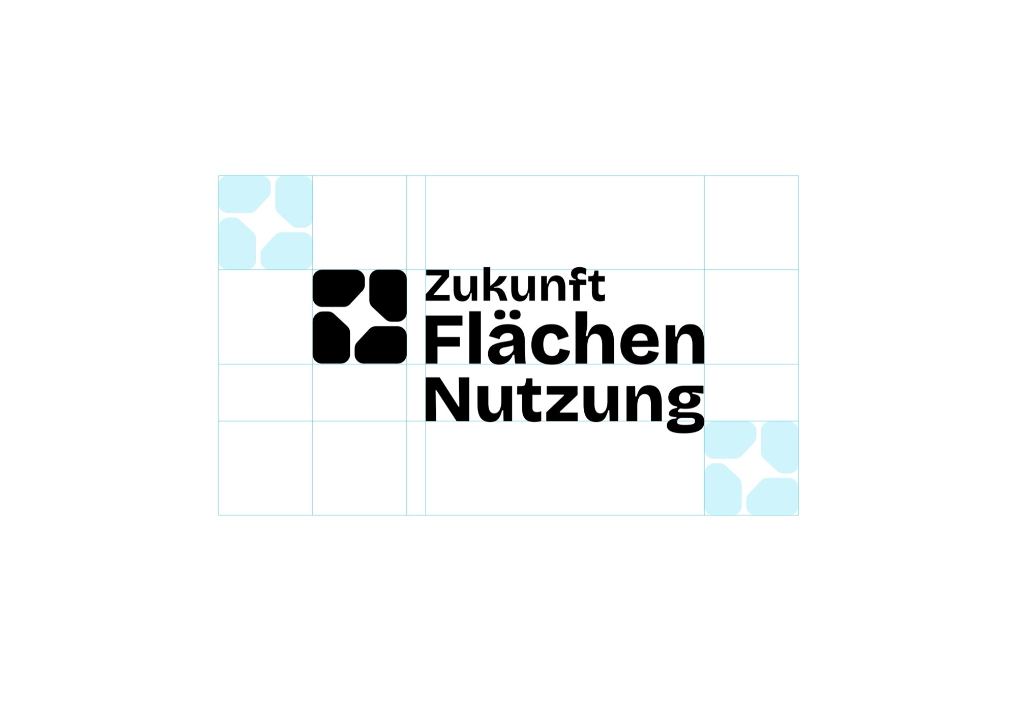 Konstruktionsraster und Schutzzone des Logos